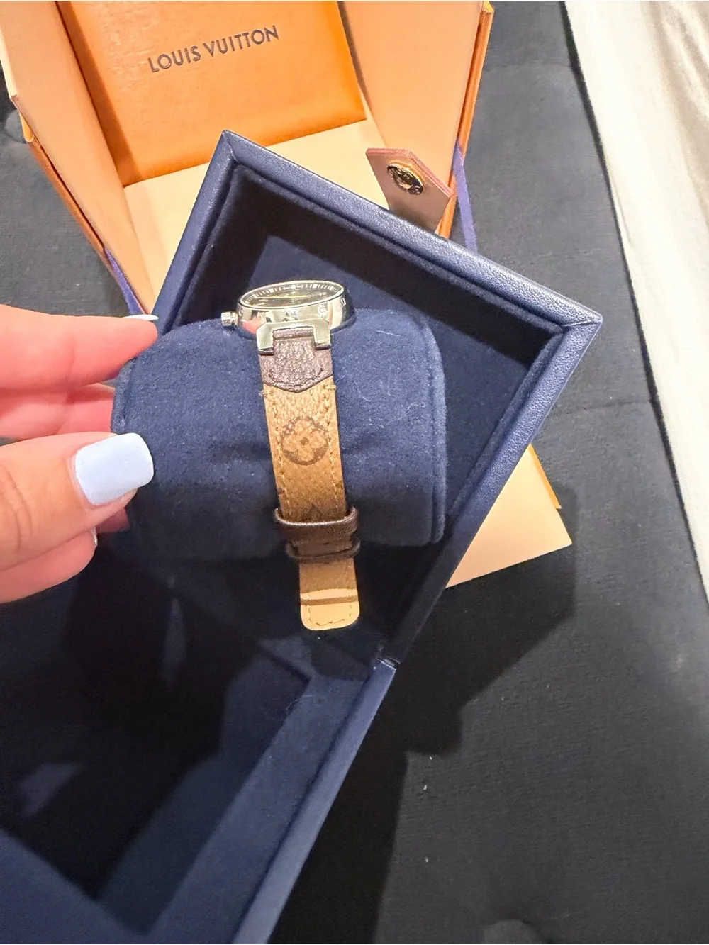 Louis Vuitton Tambour Monogram quartz watch